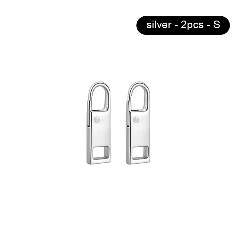 Universal 16pcs Detachable Zip Zipper Puller Set Zipper Repair Kit Replacement Zip Slider Teeth Rescue Zippers Sewing: Silver S 2pcs