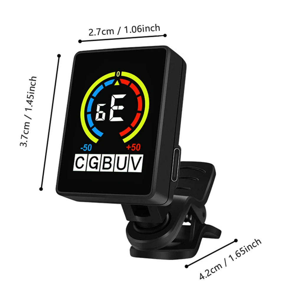 Acessórios afinador de guitarra micro cabeçote carregamento usb afinador para guitarra elétrica acústica baixo bandolim banjo ukulele