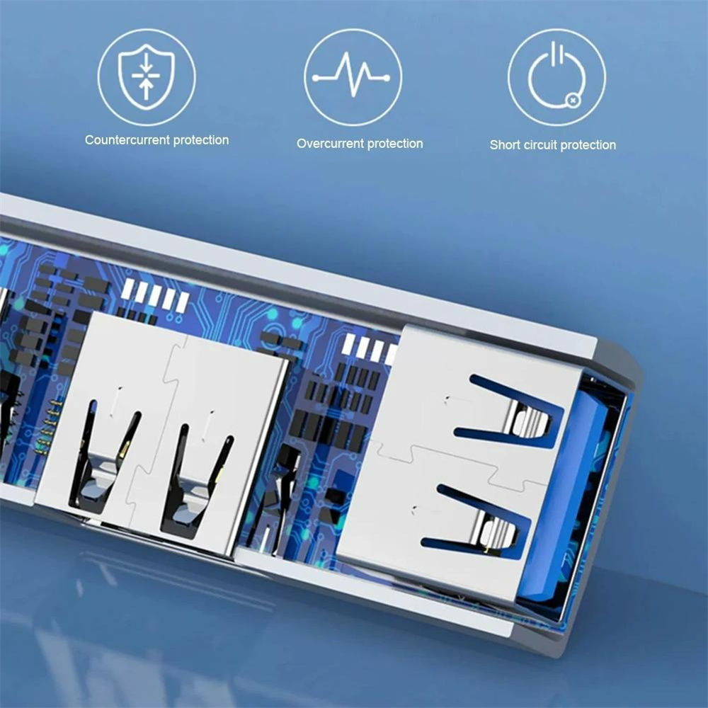 Usb-hub met 3 poorten, dockingstation, usb 3.0/ type  c 3.0 to , 3 usb-hubs, hoge snelheid 5.0 gbps, draagbare multiport-splitter voor macbook