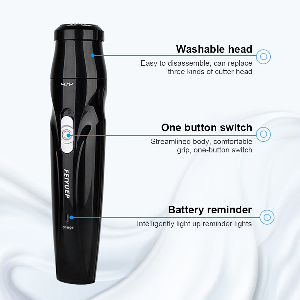 Rasoir électrique 5 en 1 Rechargeable par USB, pour le nez, les oreilles, les cheveux, les sourcils et la barbe