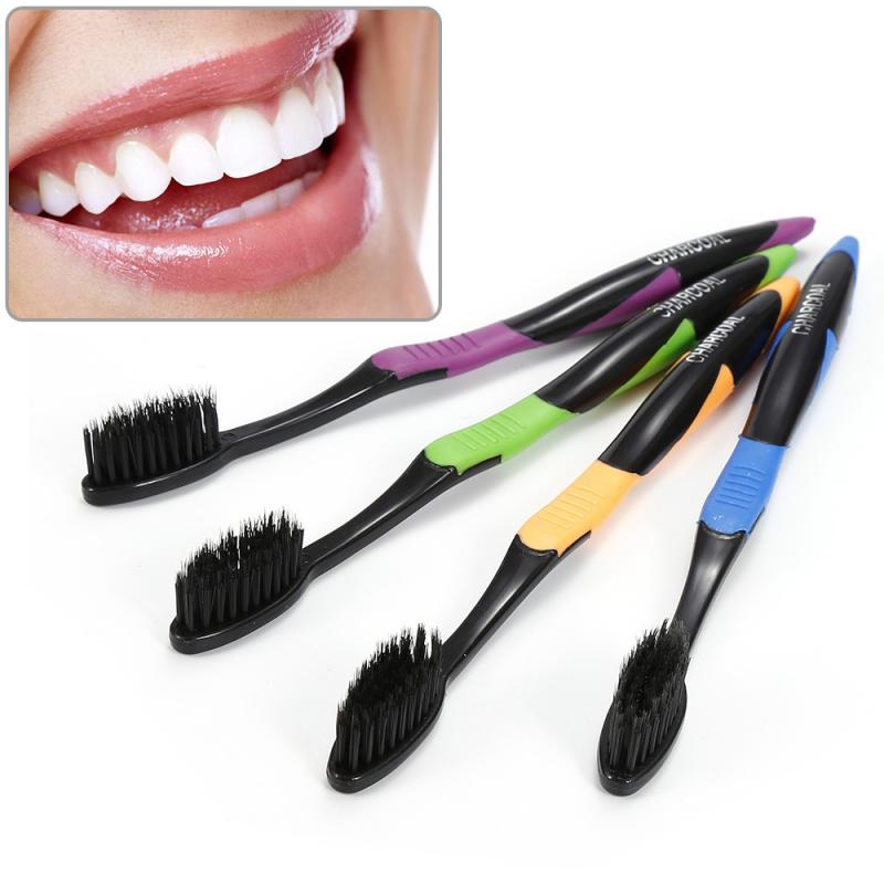 4 Stks/set Bamboe Houtskool Tandenborstel Zachte Nano Haren Antibacteriële Whitening Tandenborstels Volwassen Tand Clean Oral Care Tools