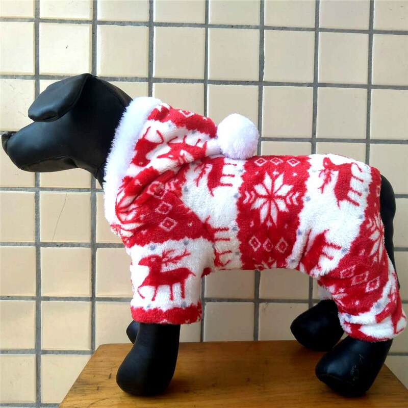 Mono polar para perros, ropa de invierno cálida para perros, mono, atuendo navideño para perros, ropa de Navidad para mascotas, pijamas, disfraz para perro pequeño, monos