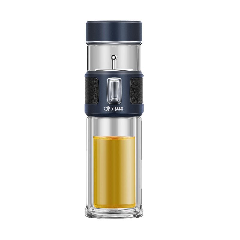 Botella de agua con doble burbuja de vidrio para hombre, separación de té de , aislamiento 600 SUS, , 316 ml