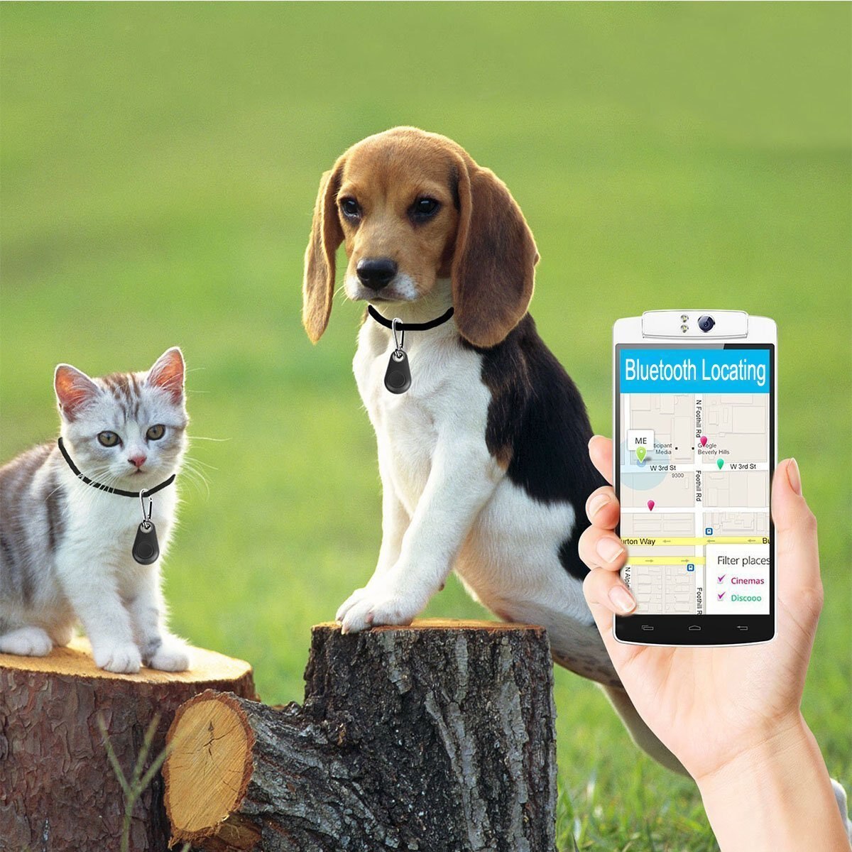 2019 venda quente! Mini gps de animais de estimação, rastreador inteligente anti-perda, por bluetooth e à prova d' água, auto carpete, para crianças