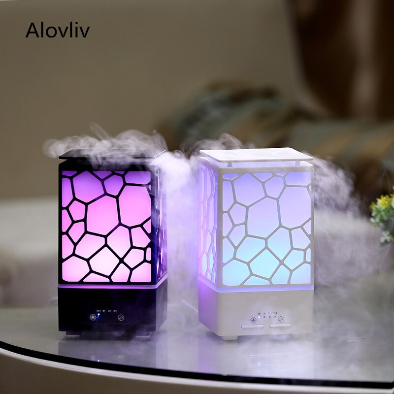 200 Ml Water Cube Aroma Diffuser Essentiële Olie Diffuser Led Lichten Ultrasone Luchtbevochtiger Timing Mist Maker Thuis Luchtreiniger