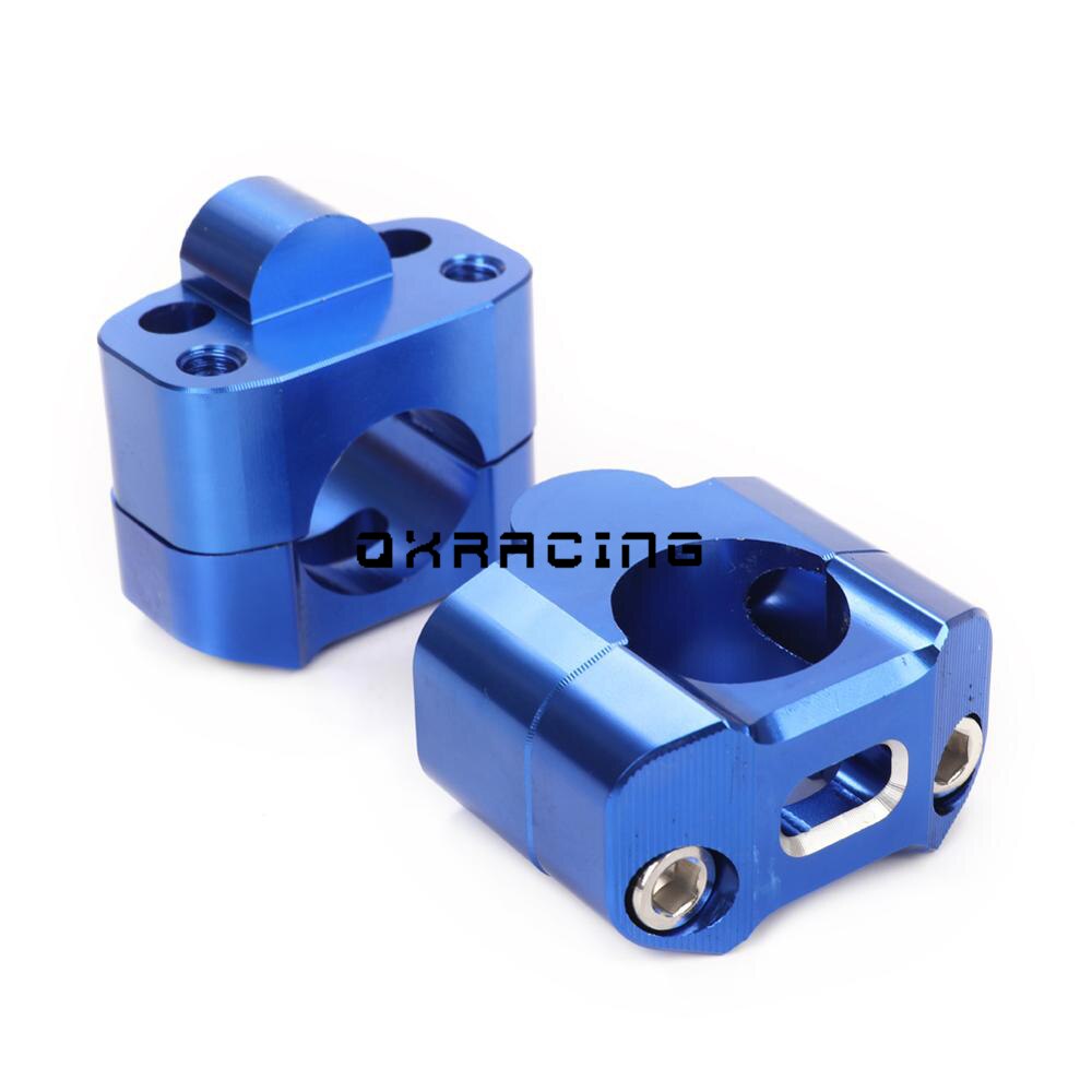 Motorcycle 1 1/8" CNC Aluminum Handlebar Risers 22mm Change 28mm Adjustable Fat Bar Clamps For Dirt Pit Bike ATV Quad: blue