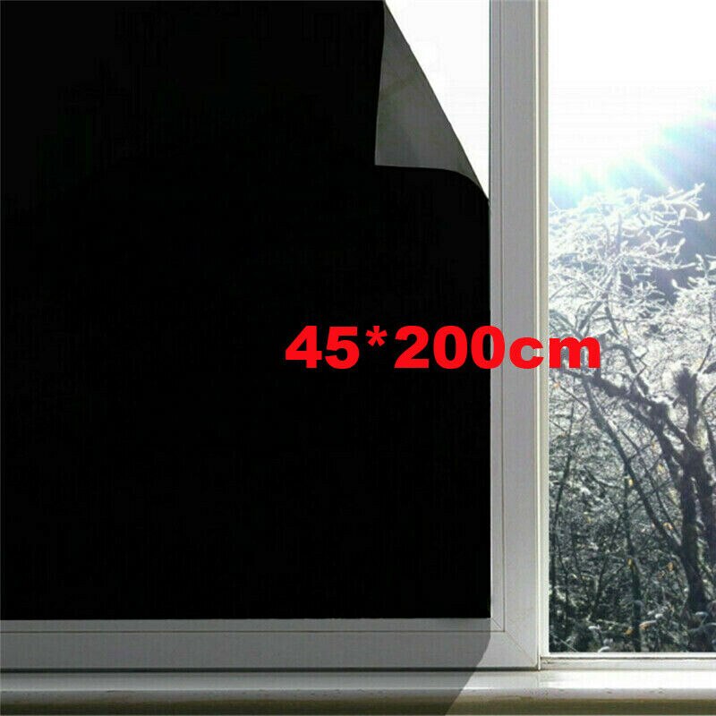 1 rulle vinduesfilm til soveværelse til børneværelse mørklægning klæber til at blokere sol uv: 45 x 200cm