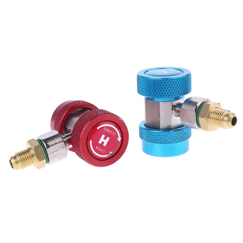2 stuks  r134a h/l adapters snelkoppeling airconditioning koelvloeistof instelbaar