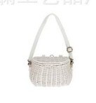 INS Rattan Bicycle Storage Basket Children Cute Picnic Basket Wicker Straw Storage BackPack Multi-use Girls Kids Room Decor: White
