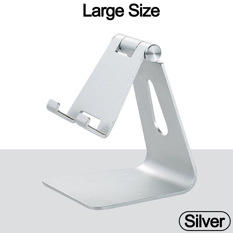 Metal Rotation iPad Holder For iPad 9.7 10.2 10.5 11 12.9 inch Tablet Desktop Stand For Samsung Xiaomi Huawei Phone Tablet: Large-Silver