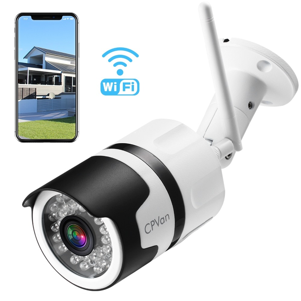 Cpvan 1080P Hd Outdoor Bewakingscamera IP66 Waterdichte Wifi Bullet Camera Draadloze Ip Cctv Camera Systeem Met 82ft Night vision
