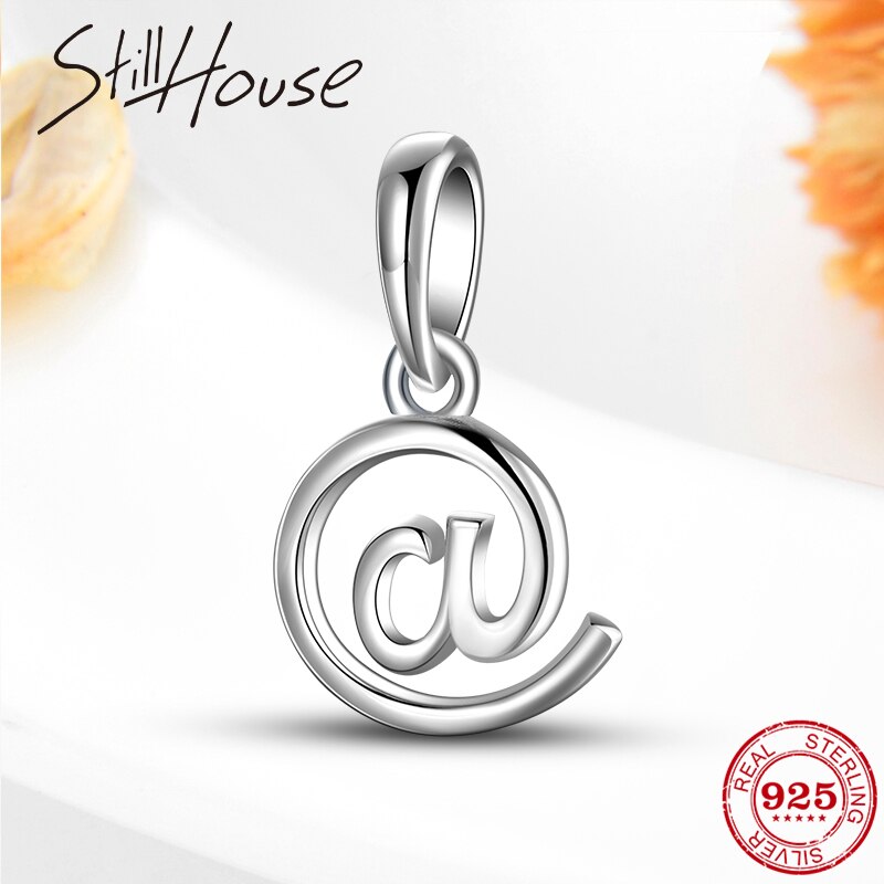Cuentas de Plata de Ley 925 con letras A, fabricación de joyería fina, dijes europeos originales, fabricación de pulseras