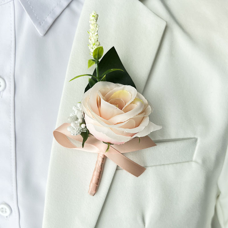 Bride Bouquet Wedding Accessories Silk Roses Artificial Flowers Bridesmaid Bouquet Groom Boutonniere Corsage Wedding Party Decor: Blue