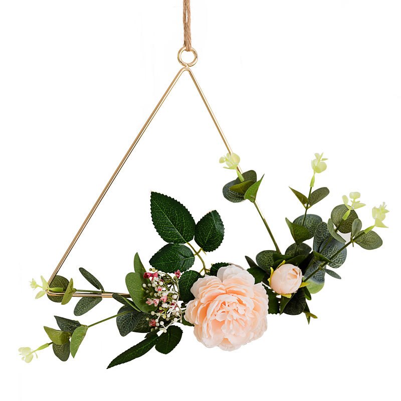 Cilected Smeedijzeren Muur Opknoping Decoratie Guirlande Hennep Touw Opknoping Kunstmatige Bloem Krans Voor Bruiloft Wandkleden Decor