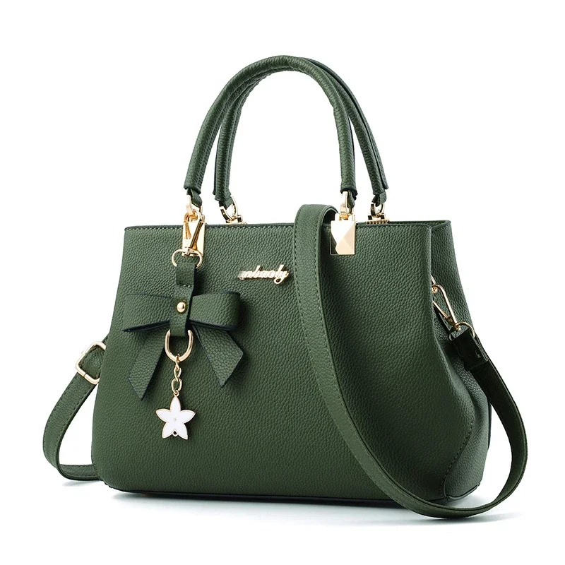 Elegante Frauen Bote Taschen Mit Blume Anhänger Büro Damen Totes Reine Handtasche Für Weibliche Umhängetaschen Umhängetaschen
