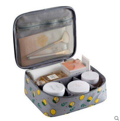 Przenośne zestawy toaletowe kosmetyczka cytryna drukowanie Wast przechowywanie kosmetyczka podróżna kobieta makijaż Organizer na torby zestaw Beauty Case: Design B-4