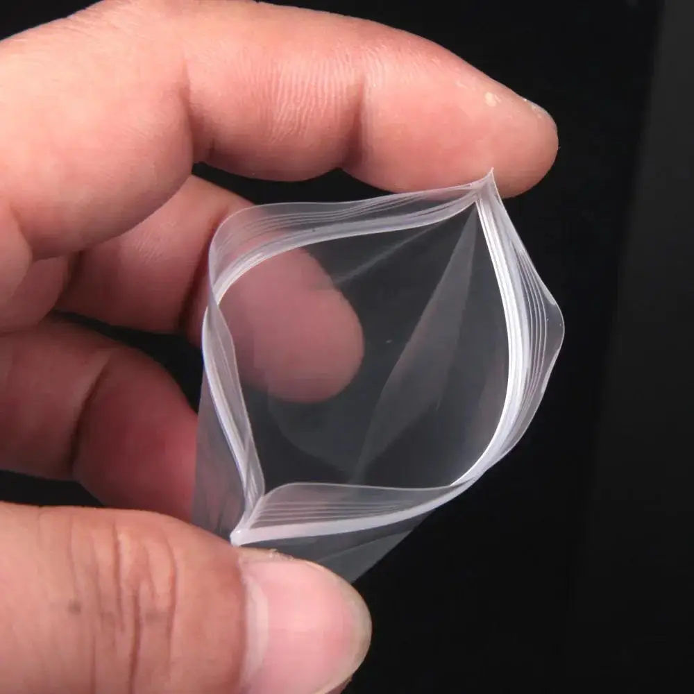 100 Stk Tykke Klare Genanvendelige Zip Lock Poser Kraftig Gennemsigtig Plast Opbevaring til Smykker Fest