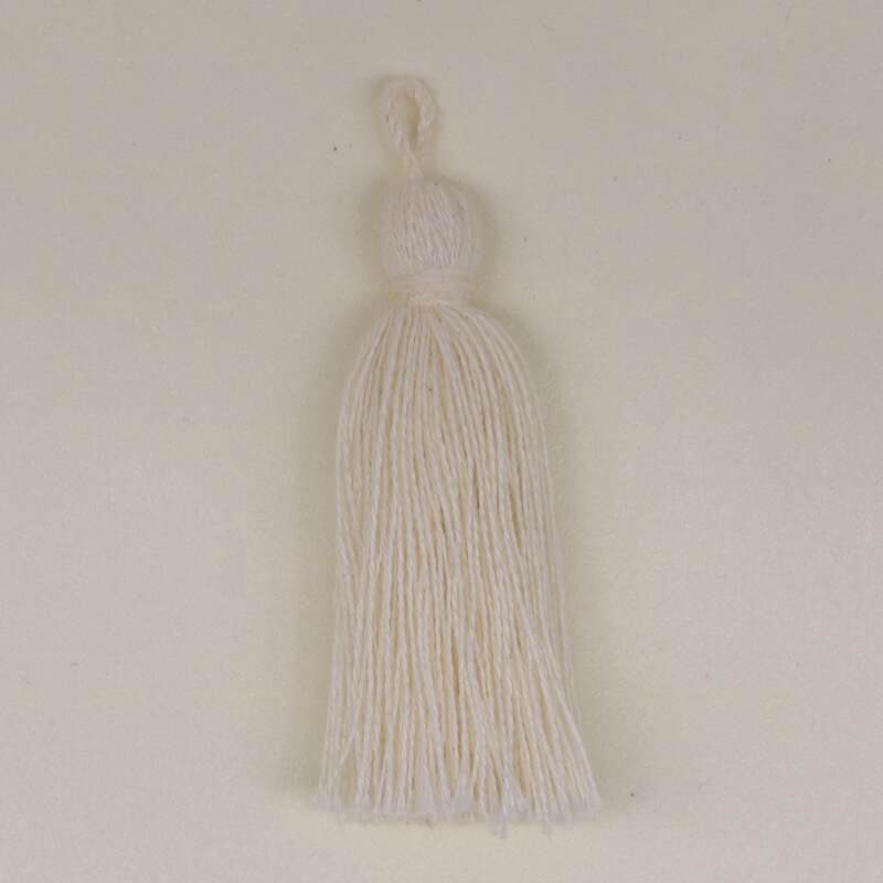 10PCS Mini Pure Cotton Colorful Tassels DIY Pendant Jewelry Curtain Garments Decorative Accessories Key Chain Handbag Pendants: Beige