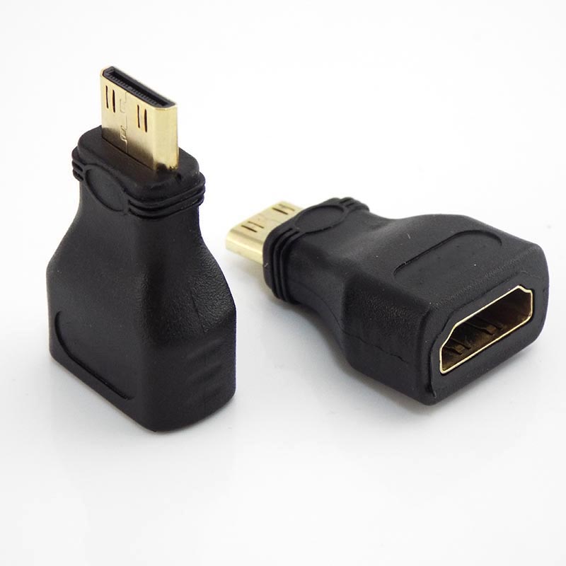 Conversor mini hdmi macho para fêmea, adaptador de micro cabo de extensão compatível com hdtv 1080p hd tv, filmadora