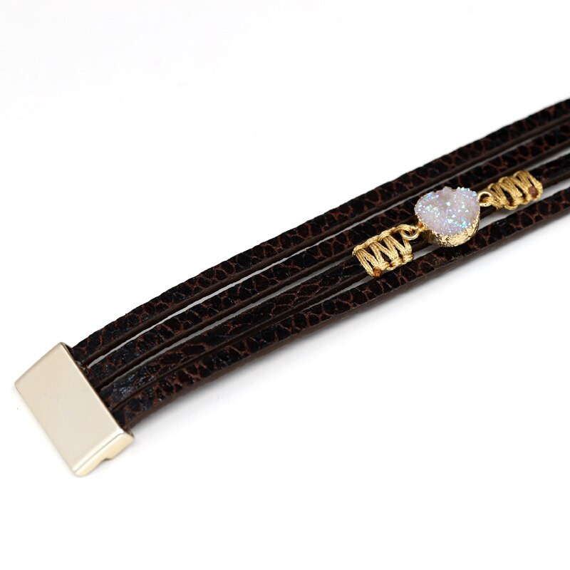 Braccialetti Dei Monili dell'annata per le Donne Degli Uomini in Pelle Marrone Corda Braccialetto catena Regalo Di Natale Femme Accessori