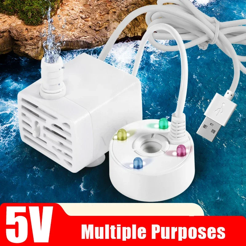 2-IN-1 USB 5V Waterpomp Ultrasone Verstuiver Mist Maker Fogger voor Vijver Tuin Rotstuin fontein Aquarium Landschapsarchitectuur Luchtbevochtiger