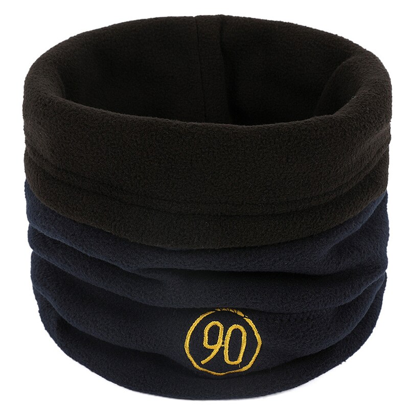 Winter Scarf Warm Cashmere Knit Warmer Neck Scarves Soft Ring Scarf Women Men Beanie Hat Double-sided Wear Snood Cap foulard A4: Navy Blue