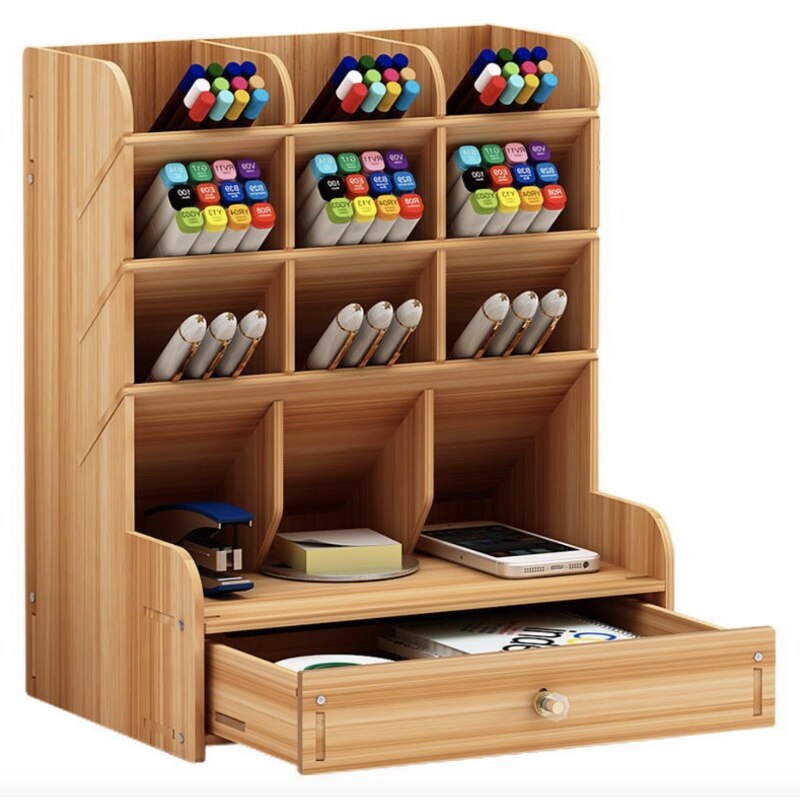 Stylo crayon porte-bois réception bureau apprentissage porte-plume organisateur de bureau support de rangement fournitures de bureau scolaire GG113