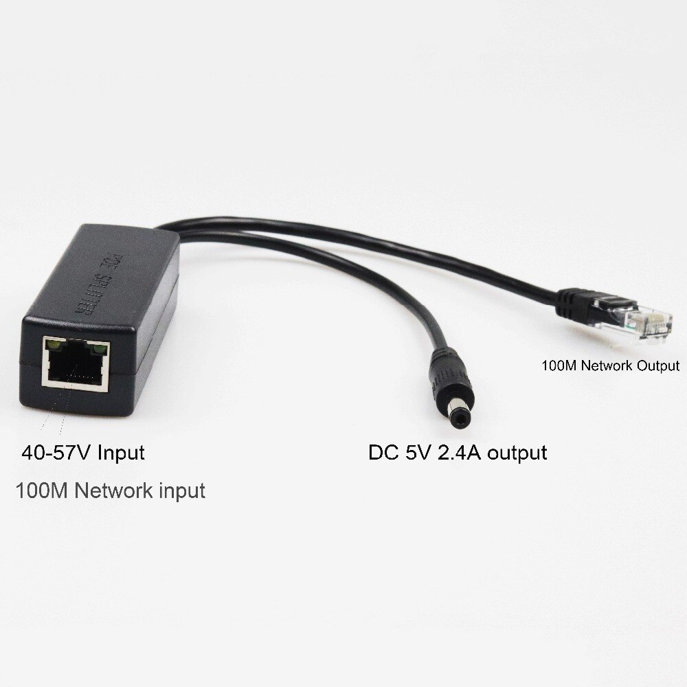 5V 12W isolated stable POE Splitter 100M IEEE802.3at /Af POE switch Hikvision Dahua for None POE camera