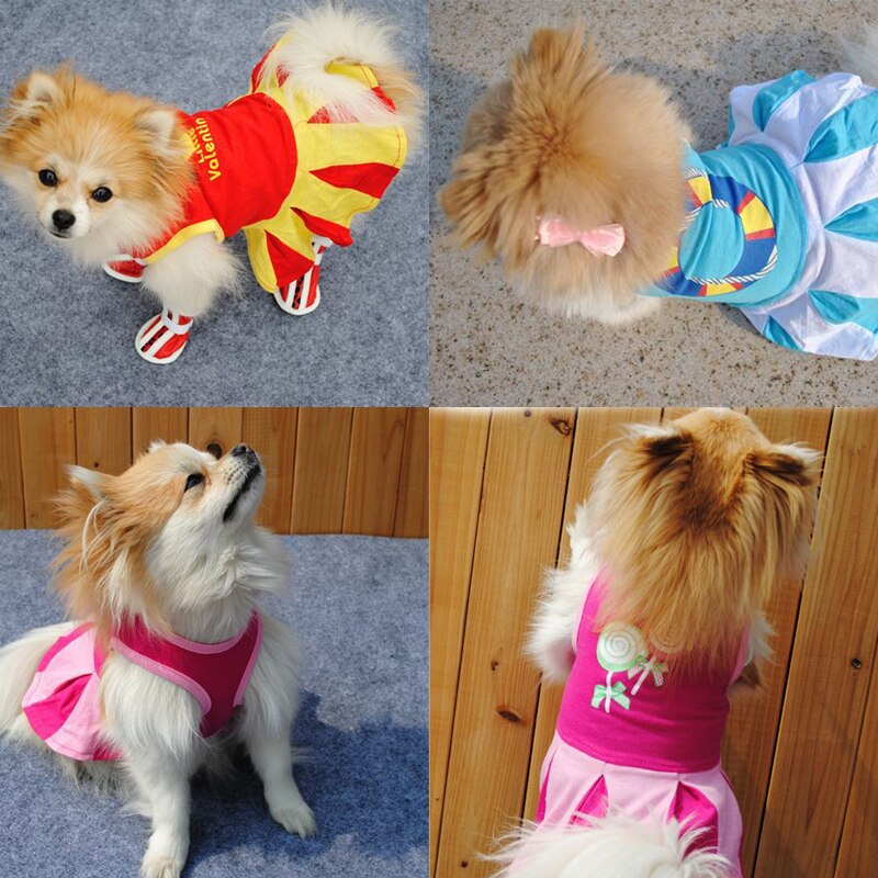 Pet Dog Clothes Summer Dog Print Dress for Small Dogs Clothing Wedding Skirts Lovely Cat Dresses Party Pet Apparel DOGGYZSTYLE