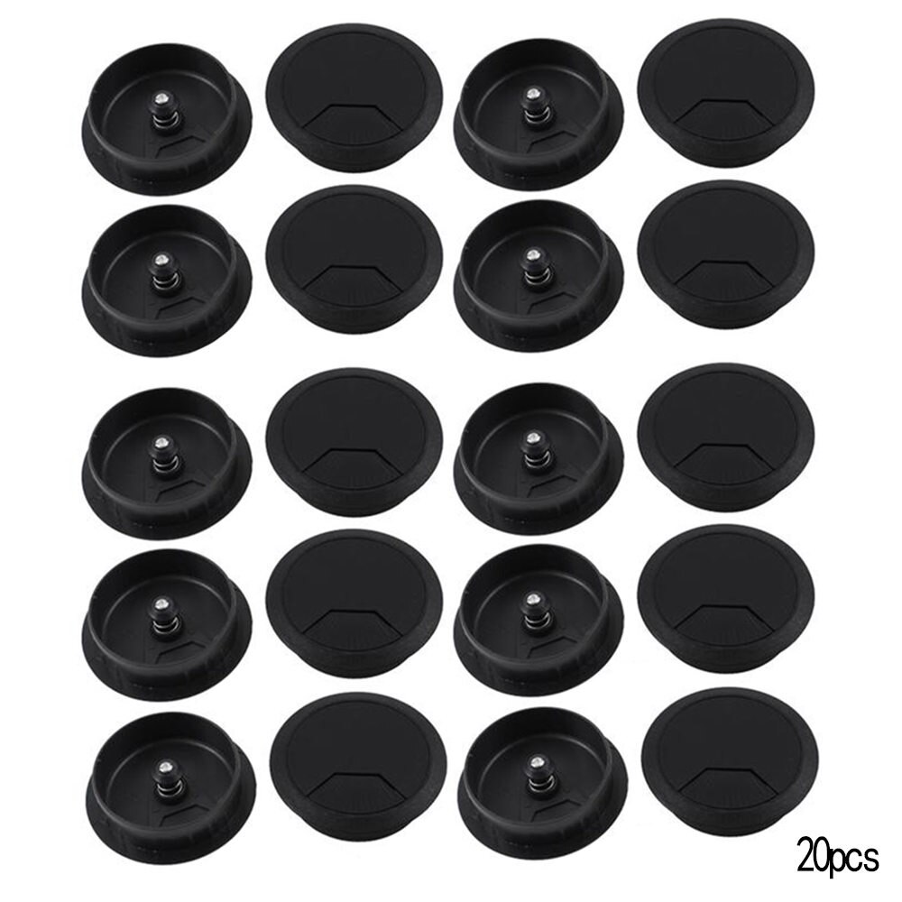 Hardware Furniture Hardware Wire Hole Covers Office Table Plastic Wire Box Wire Box Hole Cover Opening: Black