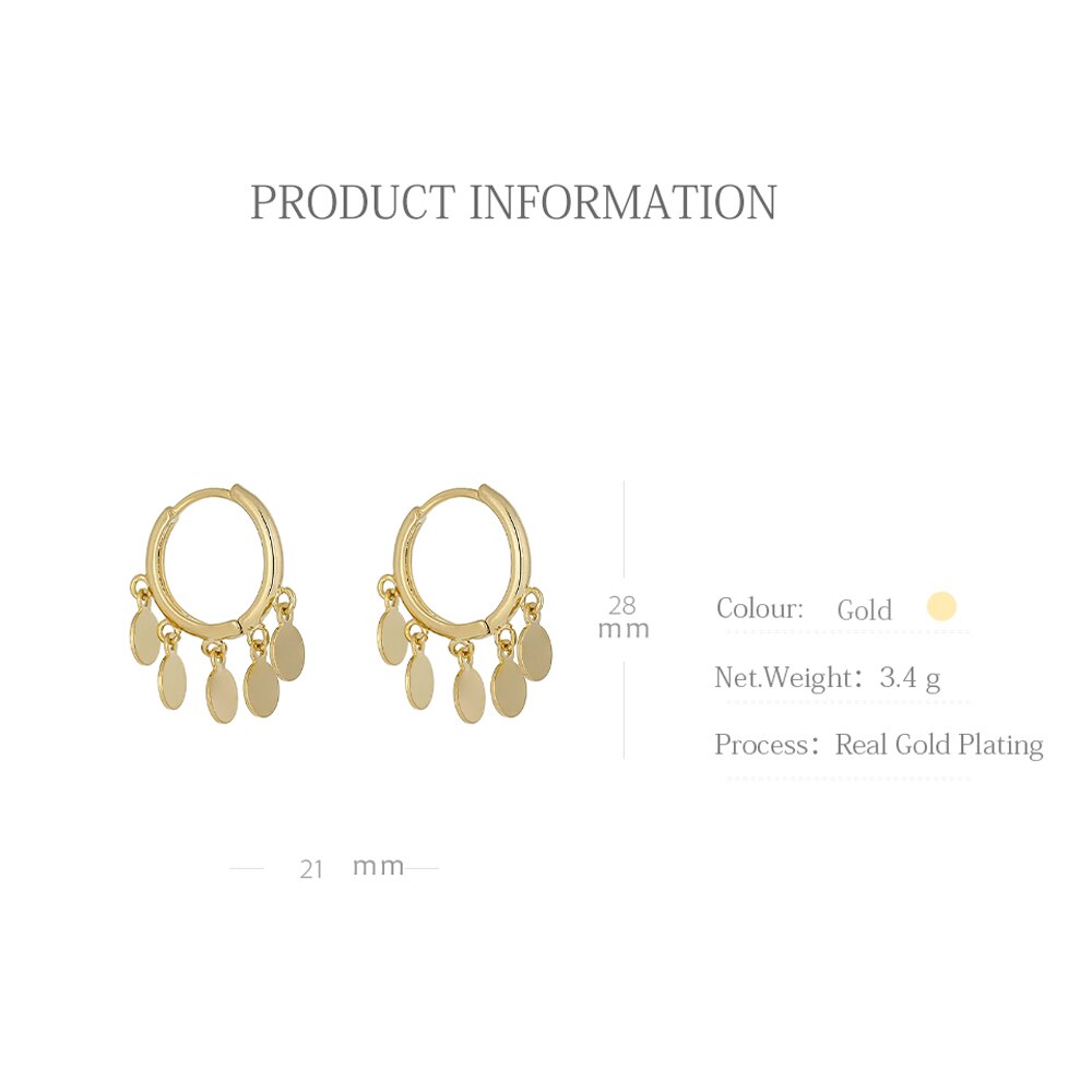Yhpup Eenvoudige Geometrische Goud Metalen Hoepel Oorbellen Voor Vrouwen Trendy Ronde Hollow Oorbellen Koperen Sieraden Pendientes Mujer