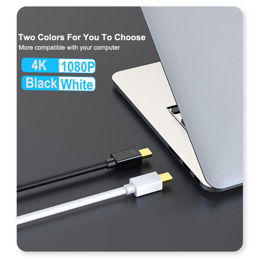 Mini displayport til hdmi-kabel 4k mini dp til hdmi-adapter mini dp hann til hdmi-kompatibel hunn for apple macbook air pro