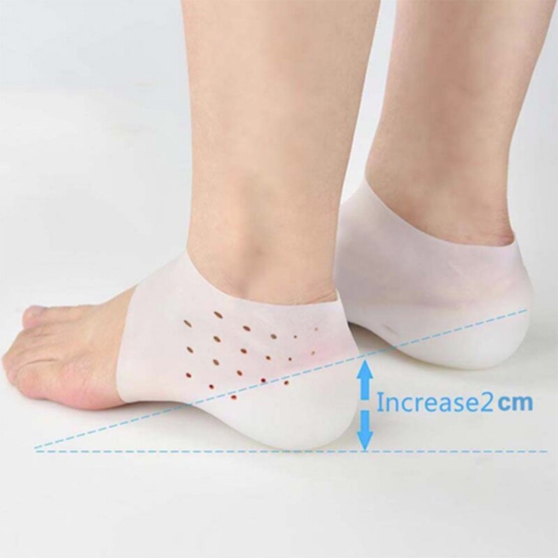 Silikone trædepude 1 par usynlig højde øget indlægssåler silikone hælstrømper til kvinder mænd fodpleje sokker zapatos de mujer hh
