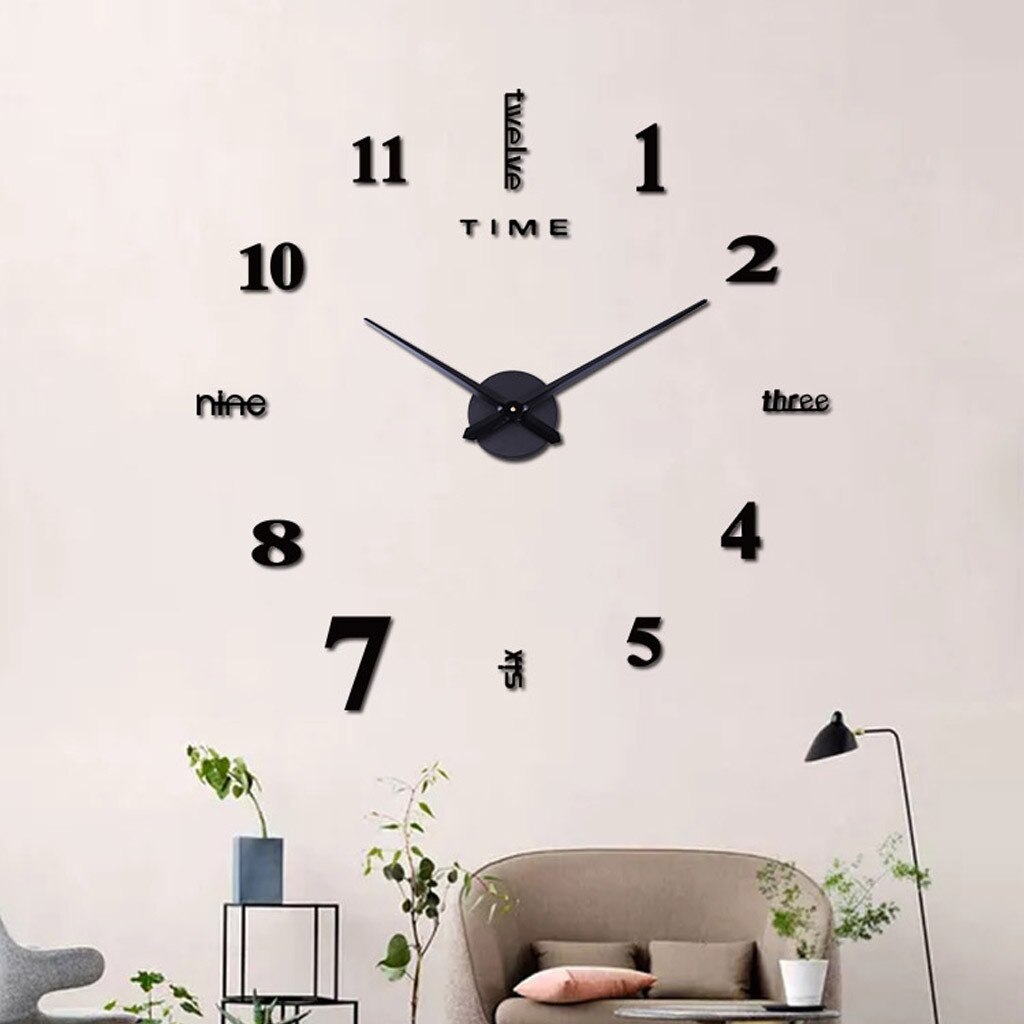 Moderne Diy Aantal Wandklok 3d Spiegel Oppervlak Sticker Art Giant Wandklok Horloge Met Romeinse Cijfers Klok Home Office decor