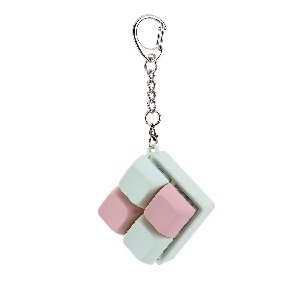 Finger Keyboard Fidget 4 Keys Keyboard Clicker Sensory Fidget Keyring Keycaps Fidget Keyborad Button Stress Relief: Blue