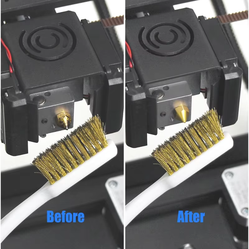 Impressora 3D Escova De Dentes De Fio De Cobre, Punho De Escova De Cobre, Bloco De Aquecedor De Bico, Hotend Limpeza, Peças De Cama Quente