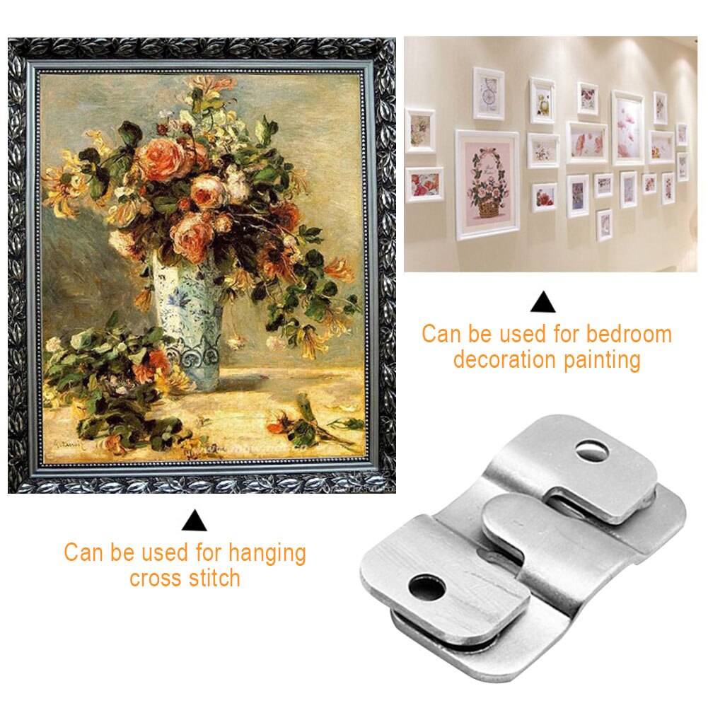 20pcs Hardware Art Gallery Display Picture Hanger Interlocking Wall Z Clip Stainless Steel Photo Frame Hook Flush Mount Bracket
