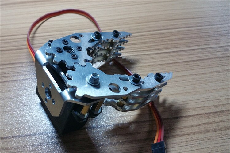 Aluminum Alloy Robot Claw Gripper Mechanical Arm Clamp Gripper with 180 Degree Servos for Arduino DIY Project STEM Toy Parts