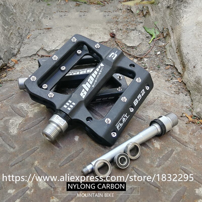 1pair black MTB nylon Pedals Ultralight BMX Bicycle Pedals 3 Bearings Cycling Pedals Mountain Bike Folding Bike Pedals