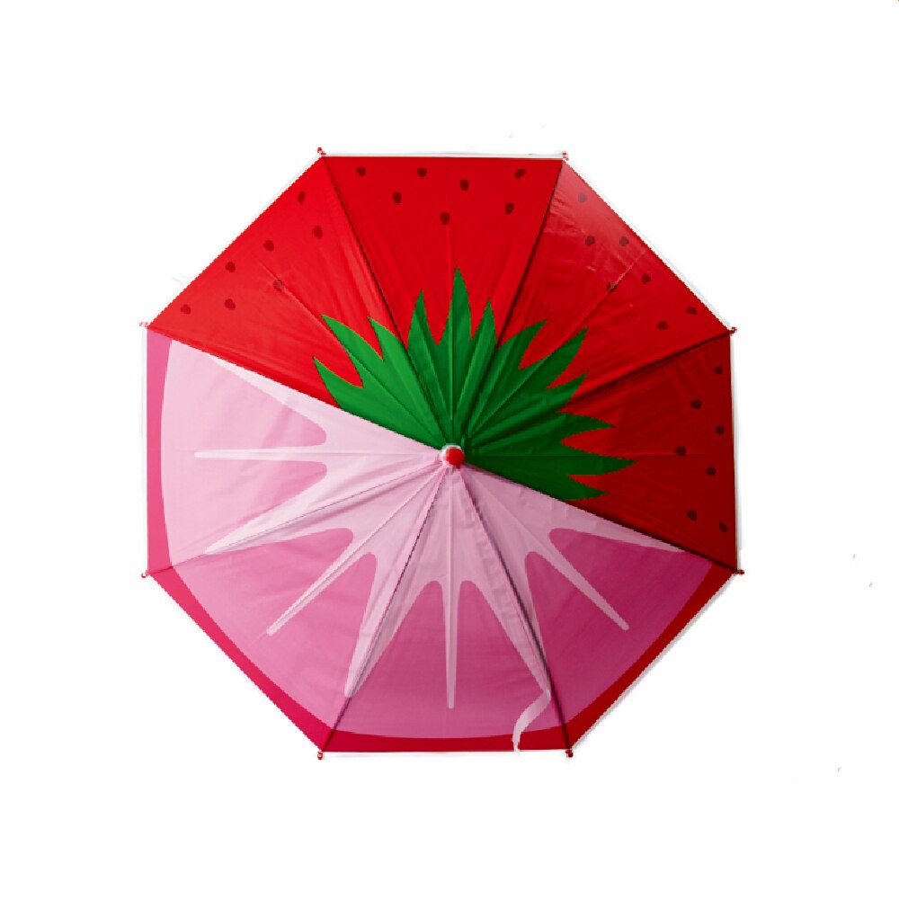Automatic Straight Umbrella Children Cartoon Cute Fruit an Umbrella Lightweight Children Whistle: Strawberry