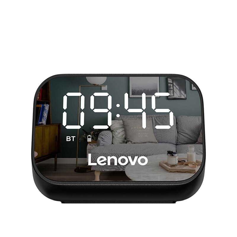 Lenovo Smart Clock Bluetooth Speaker Subwoofer Stereo Player LED Digital Smart Alarm Clock Bedroom Bedside Wake Up Clock: Black