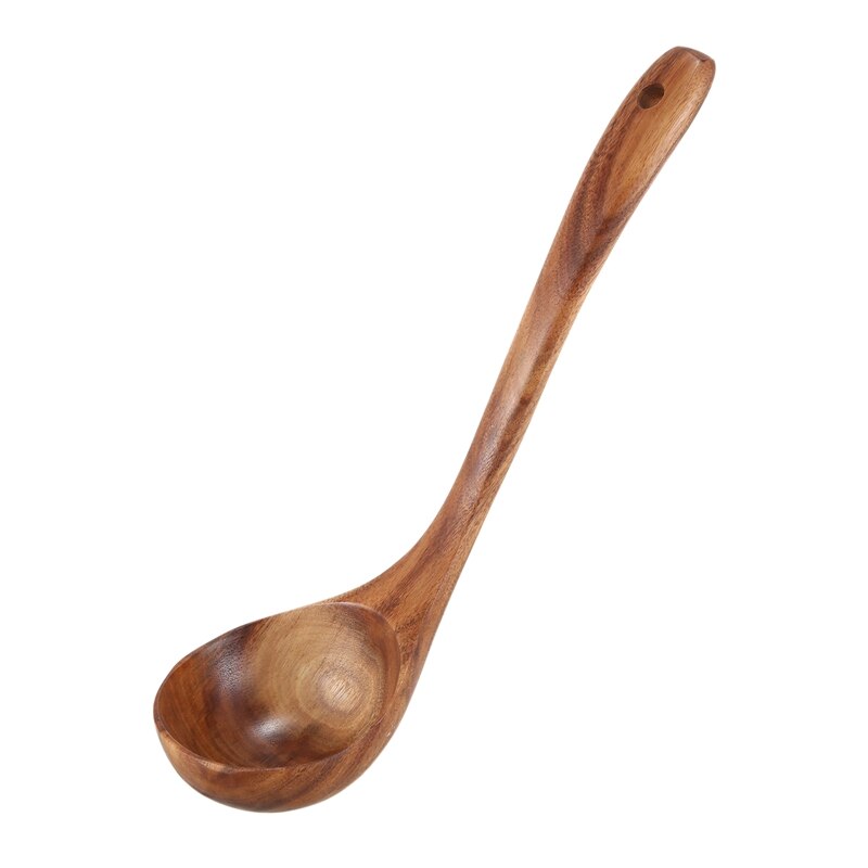 Natuurlijke houten kookgerei keukenset, antiaanbaklaag harde houten spatel en houten lepels ,4- pack