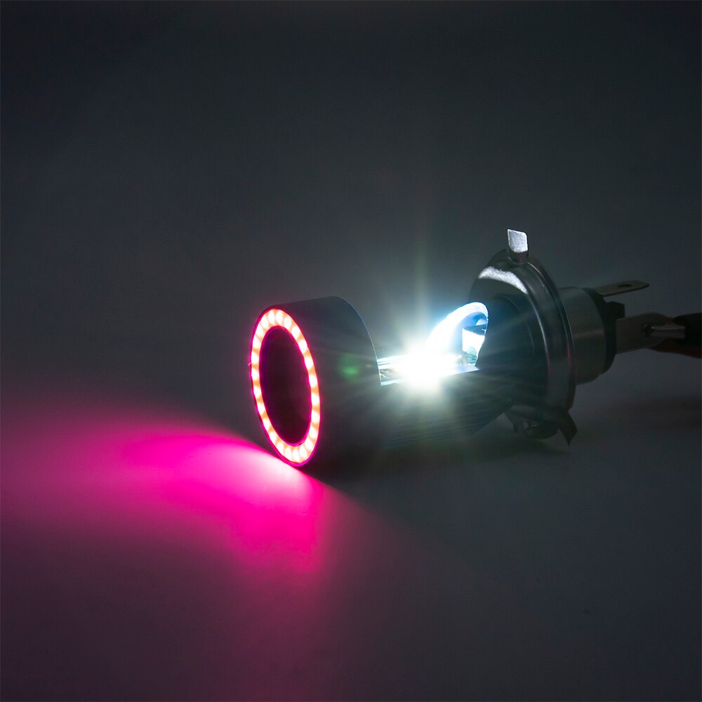 1pc LED H4 BA20D HS1 Moto Motorfiets Koplamp Lampen Lamp H4 Led Motor Elektrische Auto Scooter Verlichting Met Angel eye