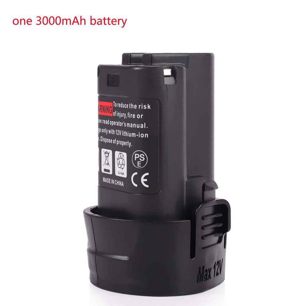 Eleoption 10.8V 3000Mah Lithium Batterij Voor Makita BL1013 TD090D TD090DW LCT203W LCT204 194550-6 &amp; 2000Mah: 1 battery 3.0mAh
