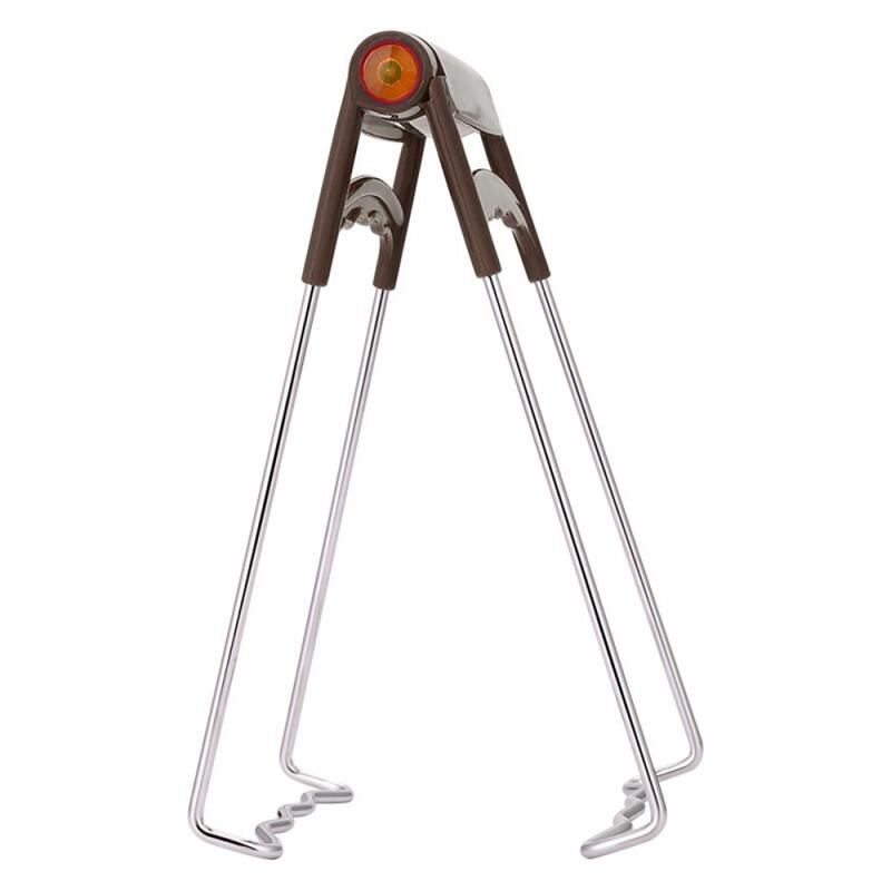Pinza de aislamiento térmico plegable para Bol, soporte para olla, plancha de vapor, pinza para pinza, pinzas para cocina, rápida: Marrón