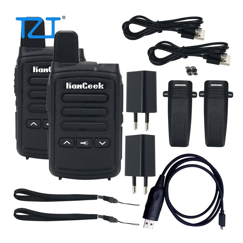 Tzt 2Pcs Hamgeek Mini9300 8W 16CH Mini Walkie Talkie 1-10Km Vhf Uhf Transceiver Zwart/oranje Voor Hotel Fabriek: Black