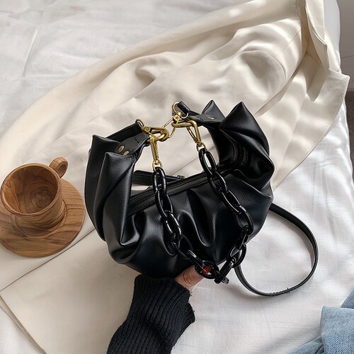 Moda bolsa de ombro chique saco das axilas para feminino pacote quadrado acrílico corrente pacote festa embreagem carteira bolsas bolsos mujer: Black