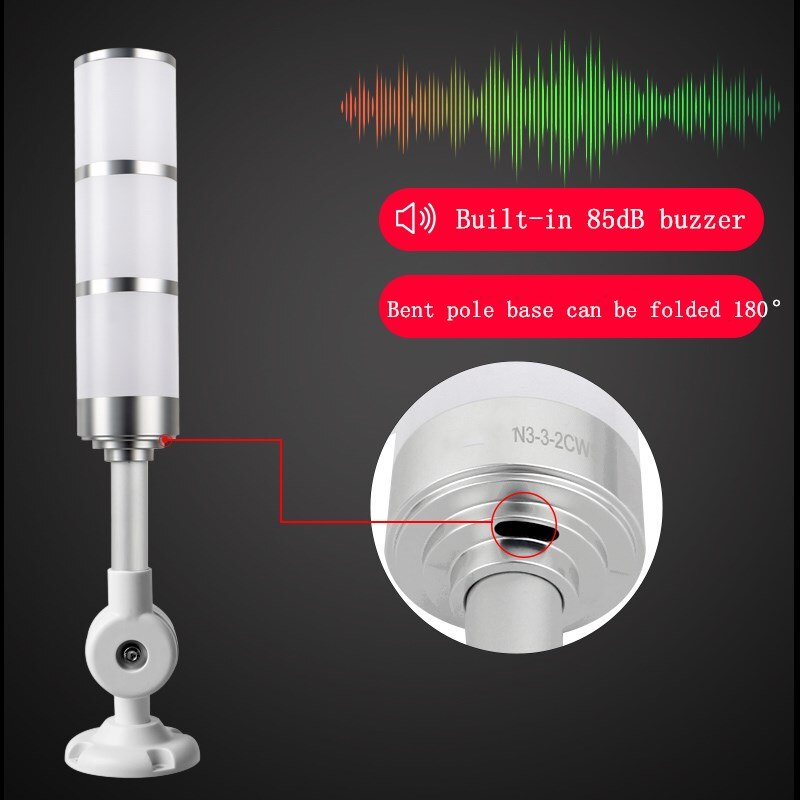 High Grand Aluminum Industrial Multilayer Stack light 220V Foldable Rod LED Signal Tower Alarm caution Safety light for machines