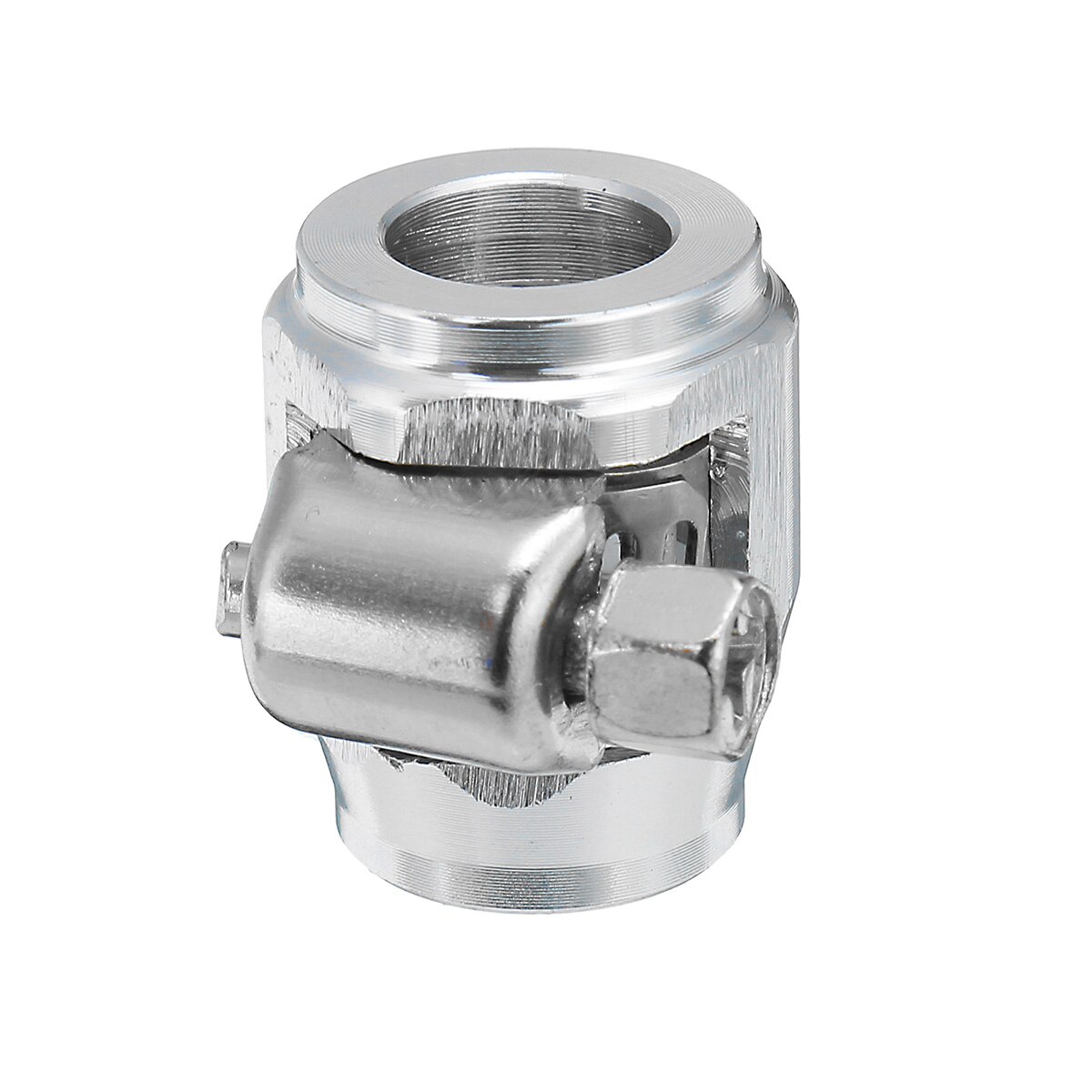 AN4 Hex Hose Finisher Clamp With Screw Band Hose End Cover Fitting Adapter Hose ClampFuel Oil Water Tube Hose Finishers: Silver