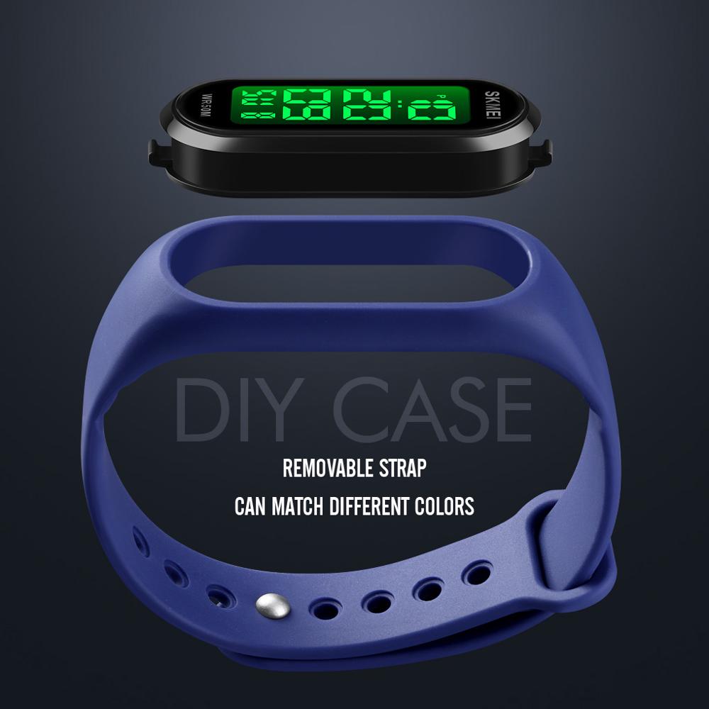 Simple Women Sports Watch Luminous Bracelet SKMEI Women Silicone Electronic Digital Watches 50M Watchproof Watch Ladies